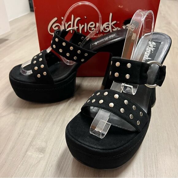 NIB vintage y2k mallgoth platform sandals by Girlfriends LA sz 10. - Picture 1 of 12